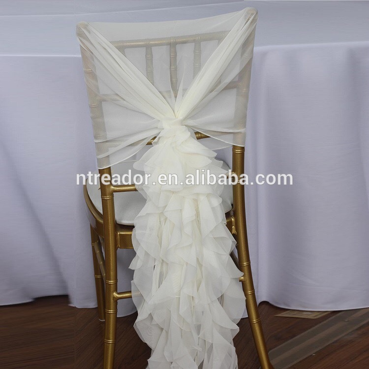 Cheap High-quality Fancy organza chair warp sash wedding chair sashes banquet chair sash