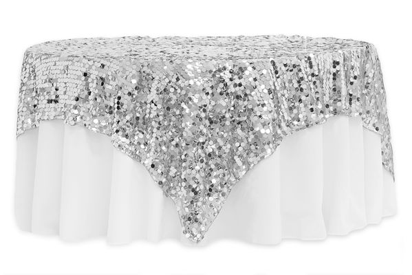 72x72 Square Large Payette Sequin Table Overlay Topper