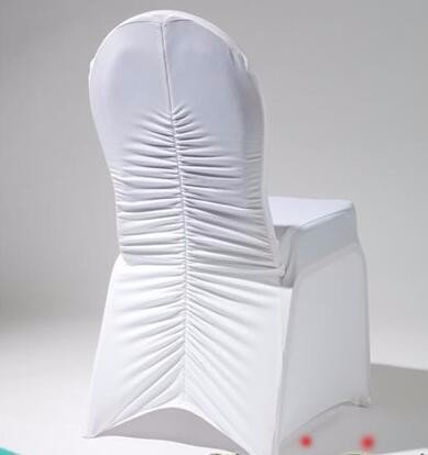 White spandex ruffle chair cover wholesale