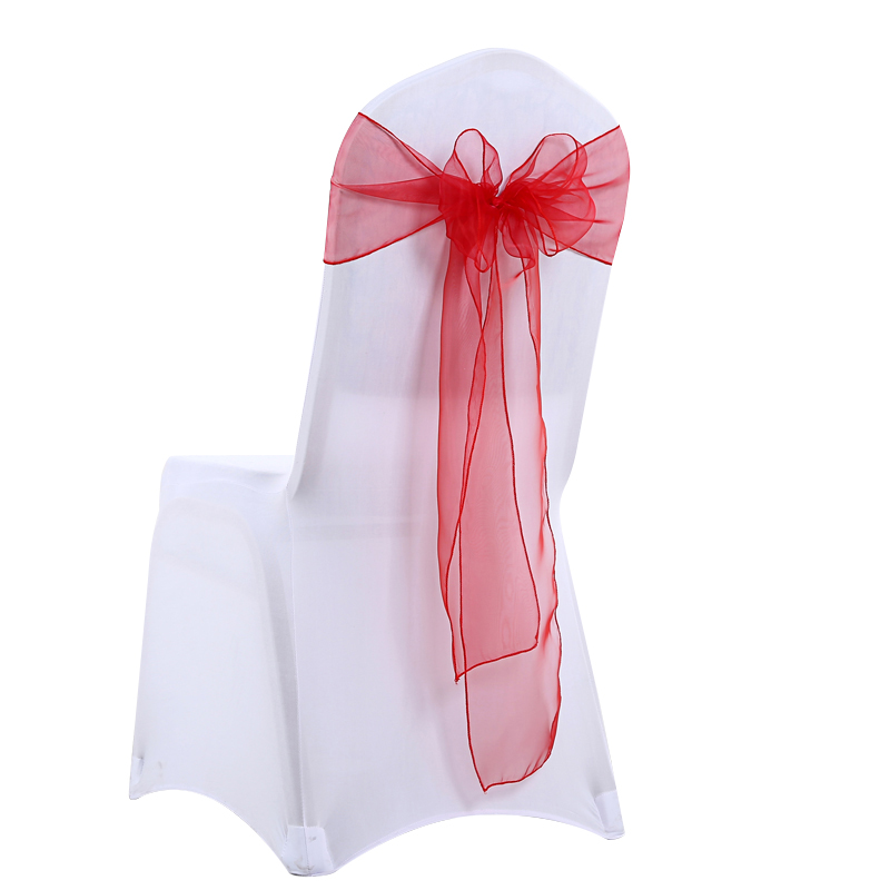 Professional organza chair sash for wedding decoration chair bow