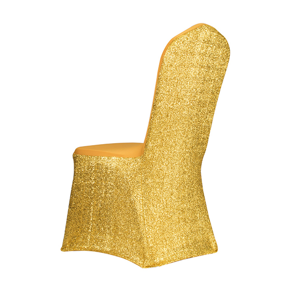 Wholesale fancy lycra banquet gold chair cover for wedding, chair covers in china