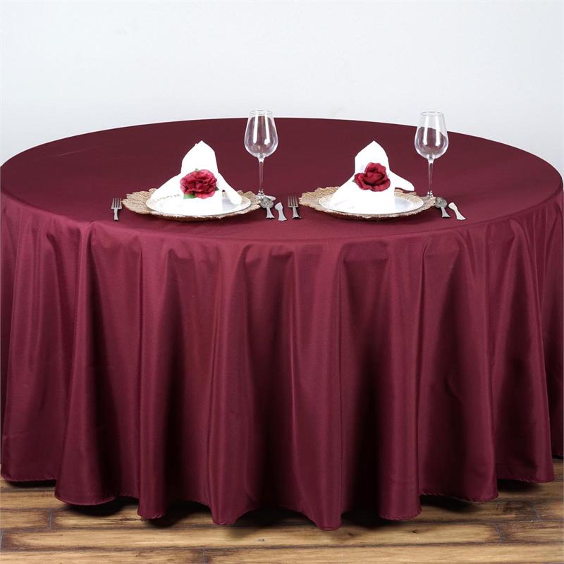 Black polyester 108'' round table cloth Wholesale