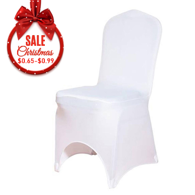 Cheap white arched front spandex chair covers factory