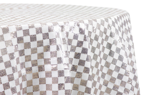 Checkered Glitz Sequin Round Table Cloth