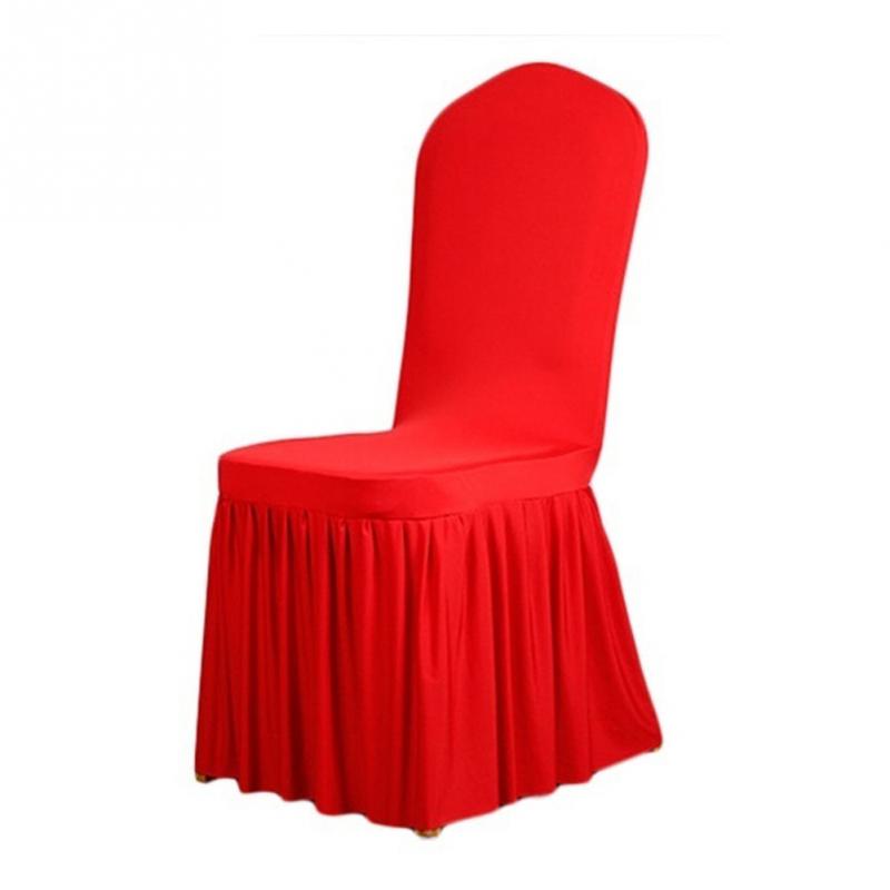 Red Pleated skirt patterns Elastic Chair covers Factory