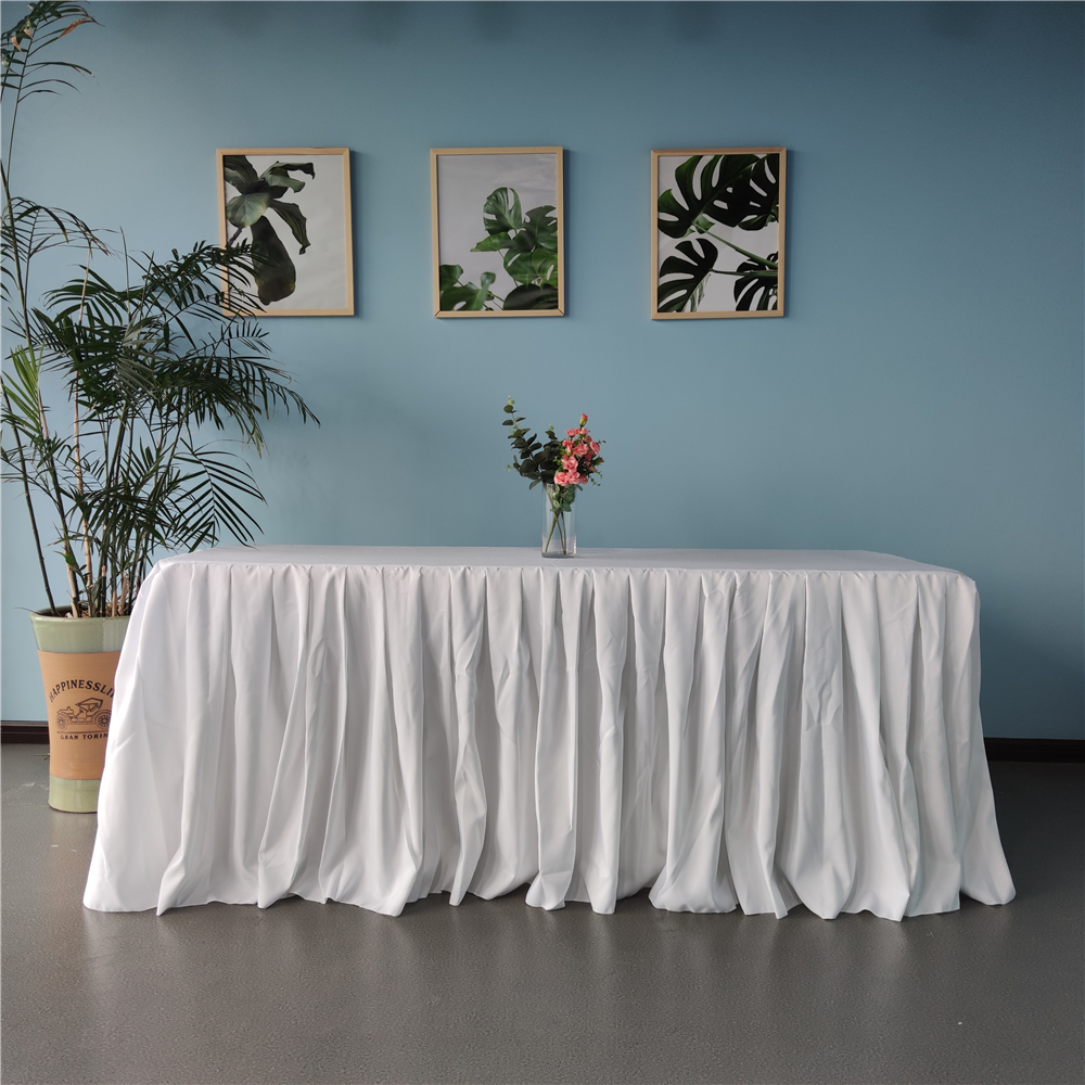 6ft polyester banquet table skirt 