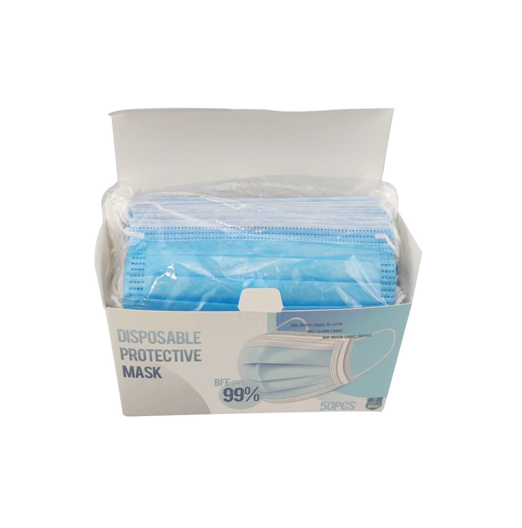 Ship within 3 Day Wholesale 3-Ply Non-woven Disposable Face Mask for Health Blue Anti-Virus Mask 
