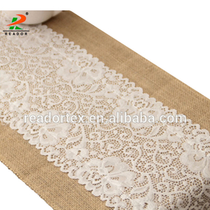 30x180cm Luxury Burlap And Lace Table Runner Wedding Decoration Modern Jute Lace Table Runners Vintage Tablecloth Home Textile