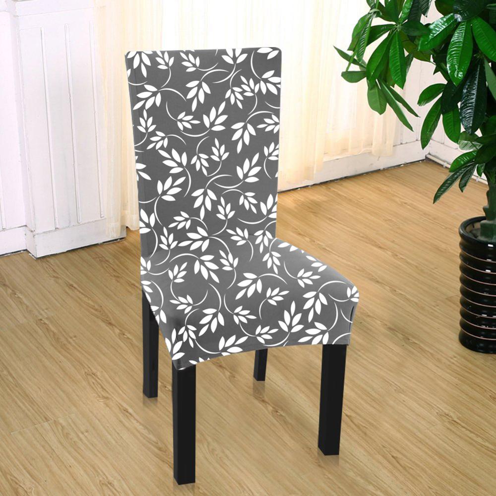 Spandex Fit Stretch Dining Room Chair Covers with Printed Pattern, Banquet Chair Seat Protector Slipcover for Home Party