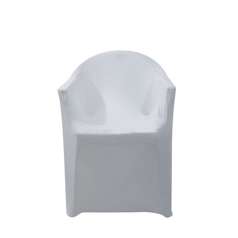 White stretch spandex wedding chair covers with arms