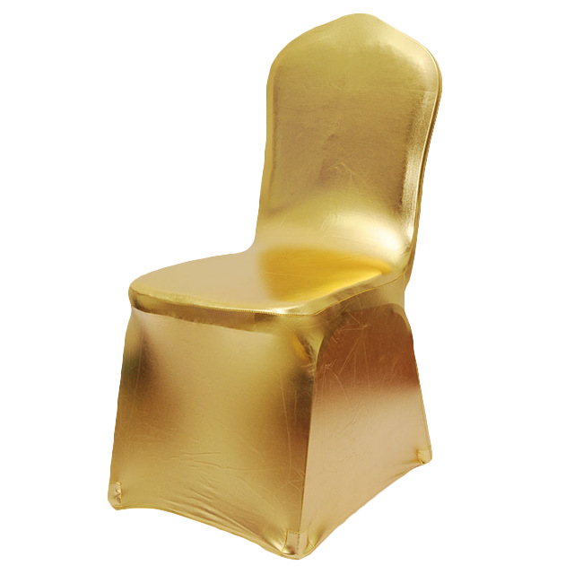 wholesale lycra gold metallic stretch spandex lame chair covers party