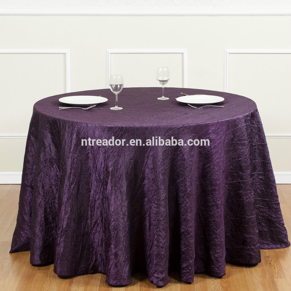 Round polyester purple restaurant table cloth factory Buy restaurant