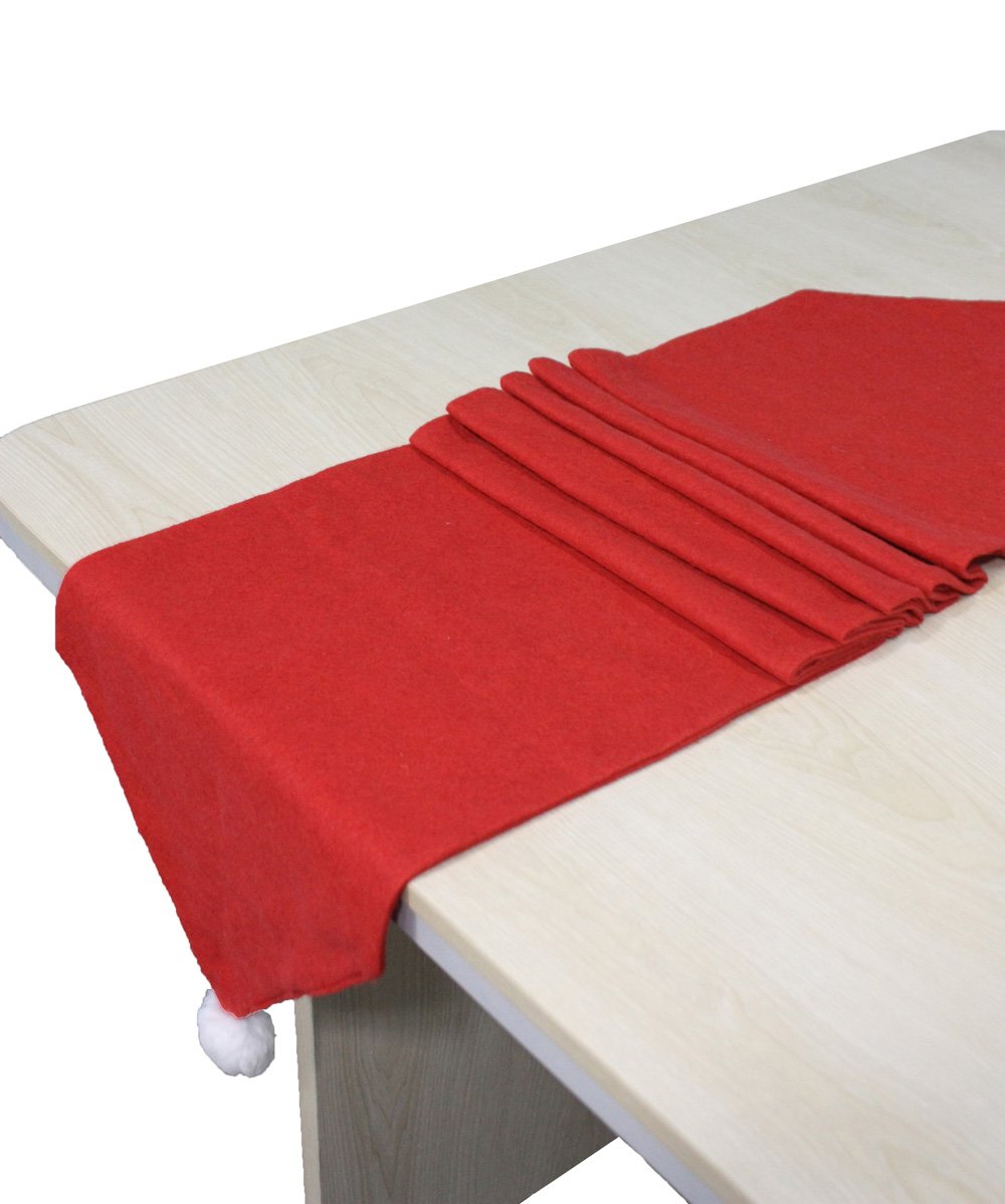 Cheap custom red wedding party christmas table runner for round tables 