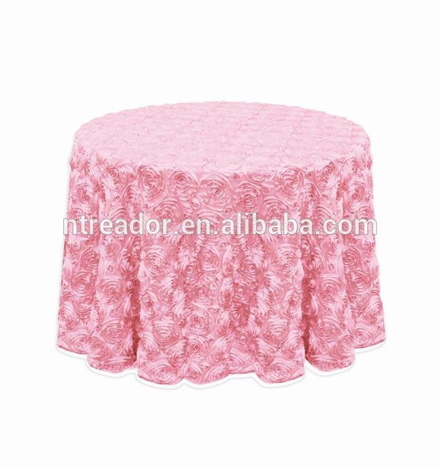 elegant white wedding ceremony rosette satin table cloth tablecloths banquet 