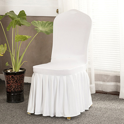 Wholesale Spandex Ruffled White Slipcover Chair Covers For